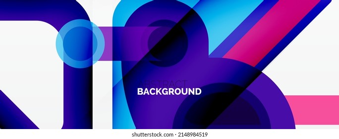 Geometric primitives. Lines, circles abstract background