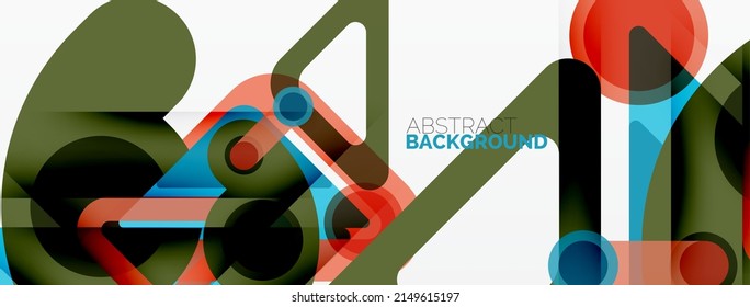 Geometric primitives. Lines, circles abstract background