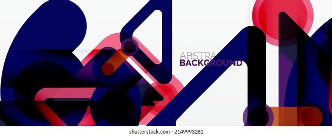 Geometric primitives. Lines, circles abstract background