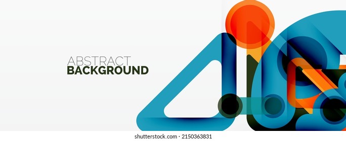 Geometric primitives. Lines, circles abstract background