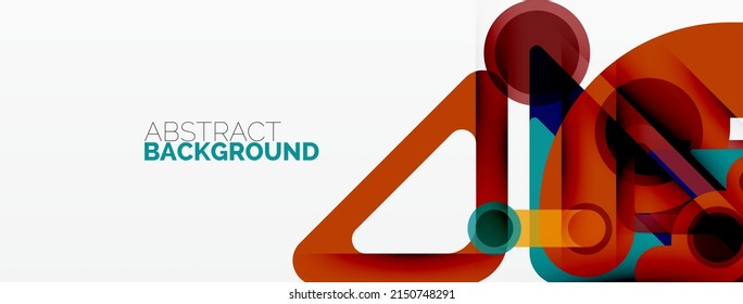 Geometric primitives. Lines, circles abstract background