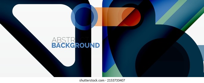 Geometric primitives. Lines, circles abstract background