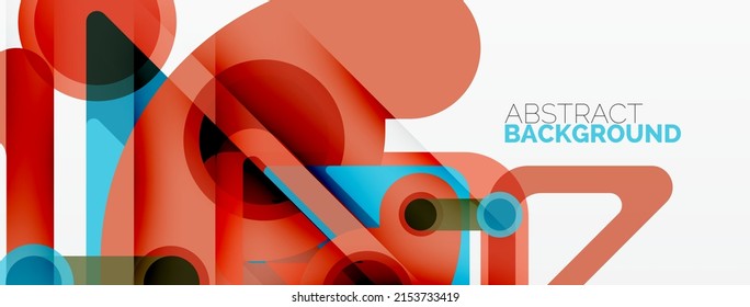 Geometric primitives. Lines, circles abstract background