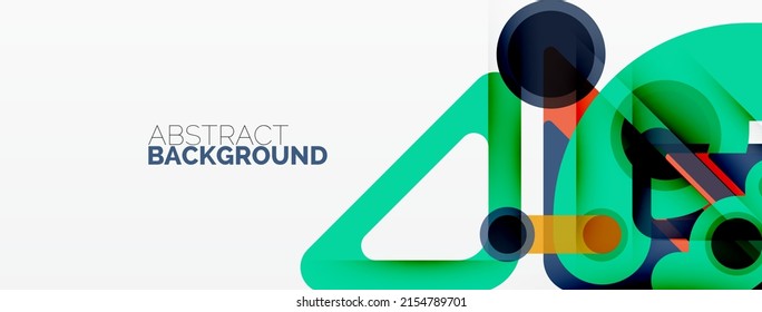 Geometric primitives. Lines, circles abstract background