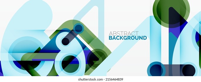 Geometric primitives. Lines, circles abstract background