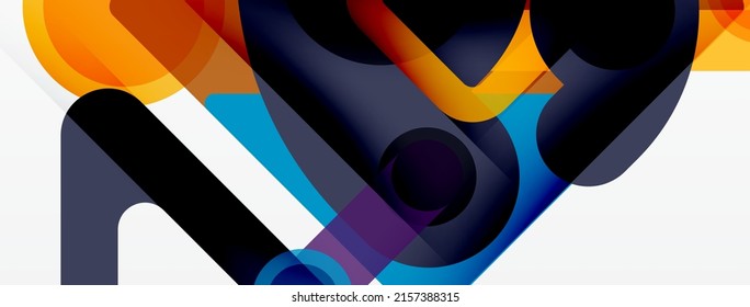 Geometric primitives. Lines, circles abstract background