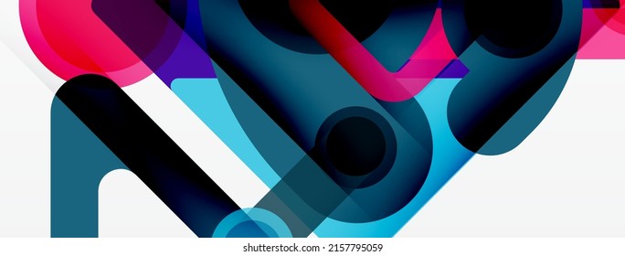 Geometric primitives. Lines, circles abstract background