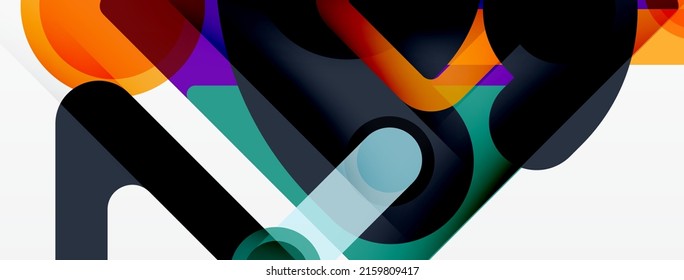 Geometric primitives. Lines, circles abstract background