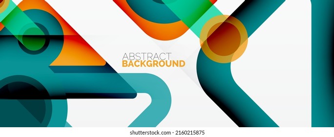 Geometric primitives. Lines, circles abstract background