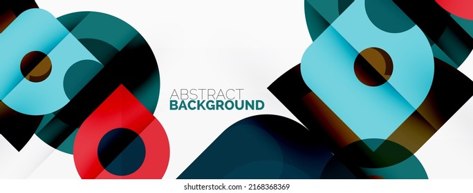 Geometric primitives. Lines, circles abstract background