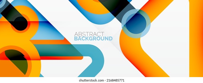 Geometric primitives. Lines, circles abstract background