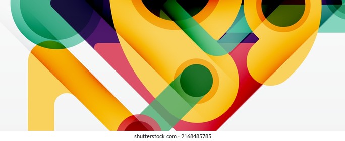 Geometric primitives. Lines, circles abstract background