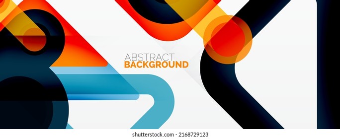 Geometric primitives. Lines, circles abstract background