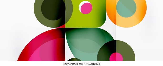 Geometric primitives. Lines, circles abstract background