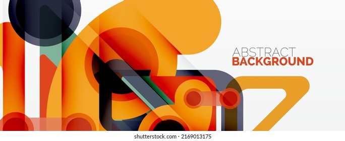 Geometric primitives. Lines, circles abstract background