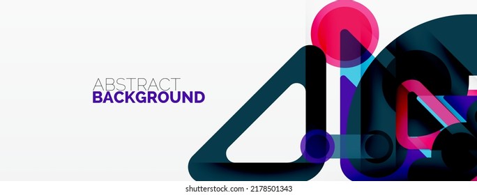 Geometric primitives. Lines, circles abstract background