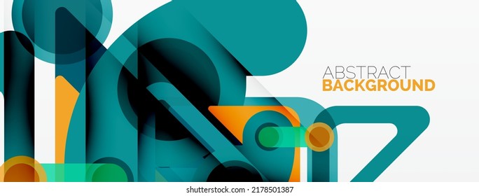 Geometric primitives. Lines, circles abstract background