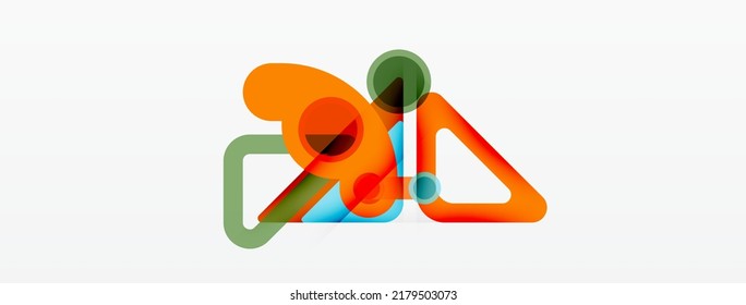 Geometric primitives. Lines, circles abstract background