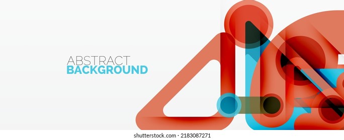 Geometric primitives. Lines, circles abstract background