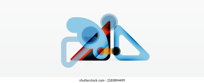 Geometric primitives. Lines, circles abstract background