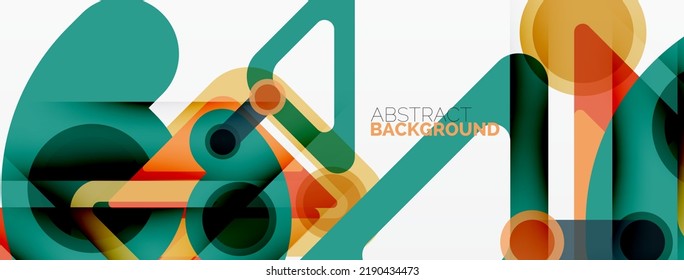 Geometric primitives. Lines, circles abstract background