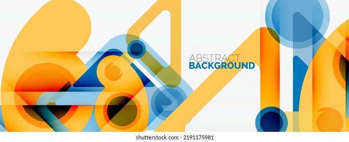 Geometric primitives. Lines, circles abstract background