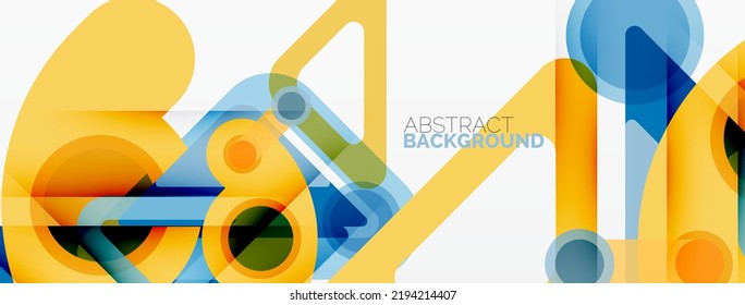 Geometric primitives. Lines, circles abstract background