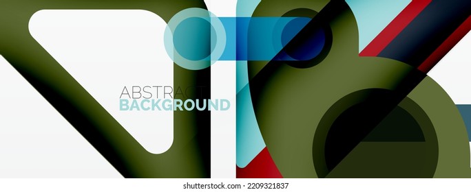 Geometric primitives. Lines, circles abstract background