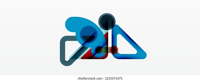 Geometric primitives. Lines, circles abstract background