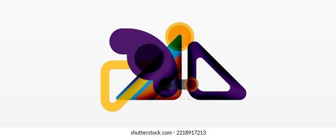 Geometric primitives. Lines, circles abstract background