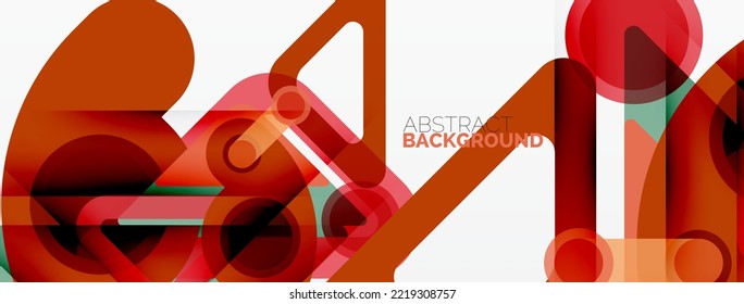 Geometric primitives. Lines, circles abstract background