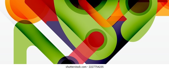 Geometric primitives. Lines, circles abstract background