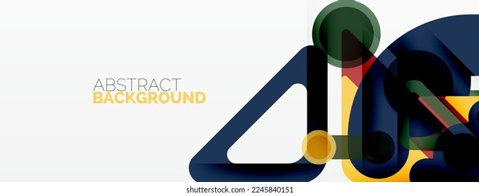 Geometric primitives. Lines, circles abstract background