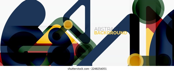 Geometric primitives. Lines, circles abstract background