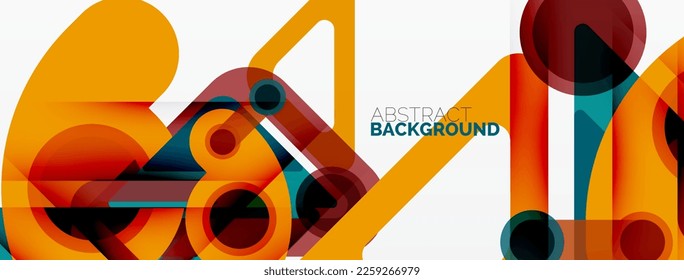 Geometric primitives. Lines, circles abstract background