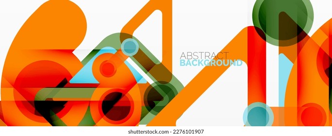 Geometric primitives. Lines, circles abstract background