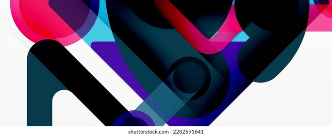 Geometric primitives. Lines, circles abstract background