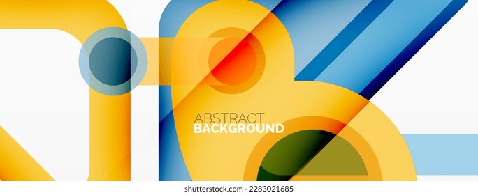 Geometric primitives. Lines, circles abstract background