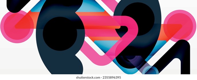 Geometric primitives. Lines, circles abstract background