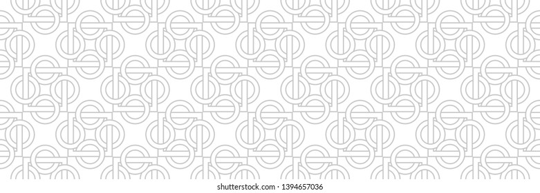Geometric print. Gray pattern on white seamless background