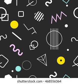 Geometric print. Memphis style seamless pattern.