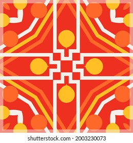 Geometric print for silk scarves, headscarves, bandanas, hijabs, shawls and other textiles. Square design for printing on fabric. 