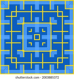 Geometric print for silk scarves, headscarves, bandanas, hijabs, shawls and other textiles. Square design for printing on fabric. 