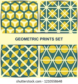 Geometric prints set. Seamless prints for fabric.