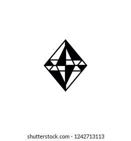 geometric prism logo vector icon