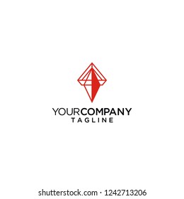 geometric prism logo vector icon