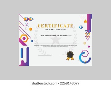 Geometric professional certificate achievement template design