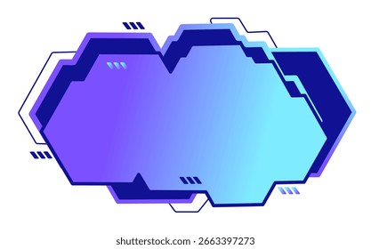Geometric Purple Blue Gradient Game Panel, Stream Media, Twitch Vector Illustration
