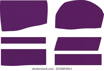 geometric purple color decorative shapes set