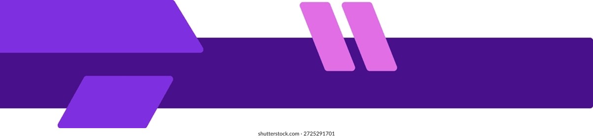 Geometrisches violettes Kopfzeilendesign mit technischen Streifen und Wolke